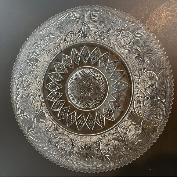 Elegant Clear Glass Duncan Miller “Sandwich” Pattern Service Plate - Picture 9 of 9